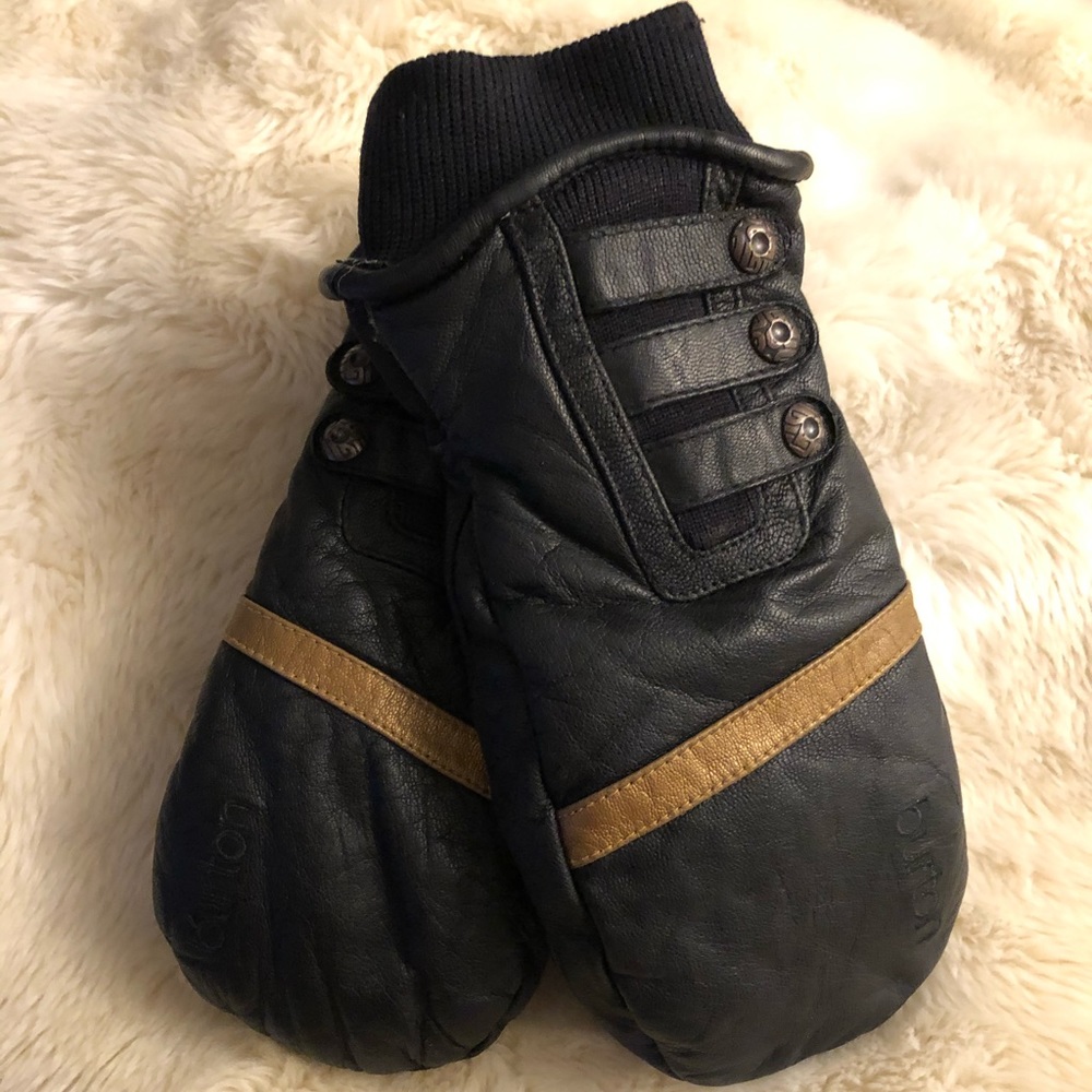 Burton Womens Leather Snow Ski Mittens/Gloves sz L
